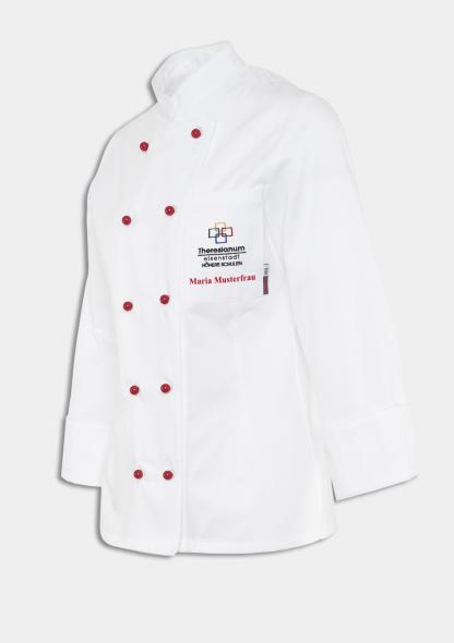 1TEDKOCHFS - Damenkochjacke mit Logo und Namensstick