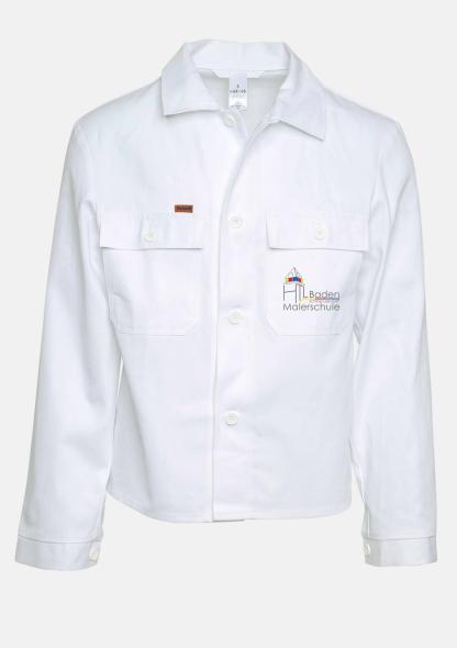 1HTLBAJACKE1 - Arbeitsjacke Weiß mit Schullogo