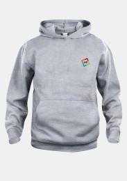 Kinder Kapuzensweater Grau mit Schullogo