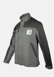 Bundjacke Grau/Schwarz mit Logo und Name