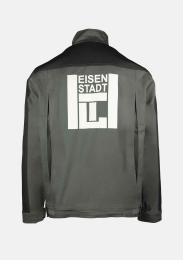 Bundjacke Grau/Schwarz mit Logo und Name