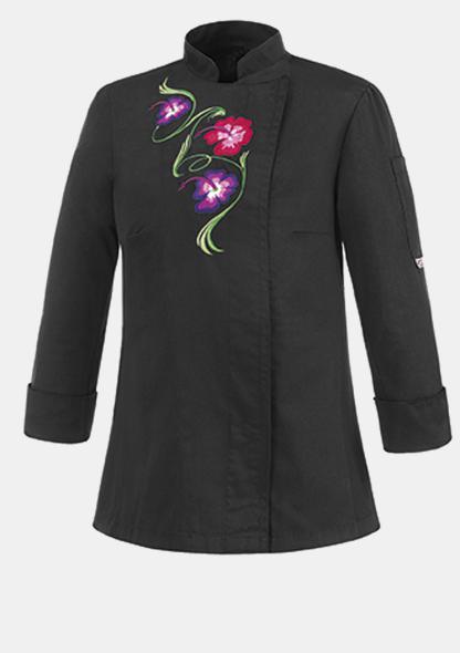 31003002C - Damenkochjacke Hibiskus