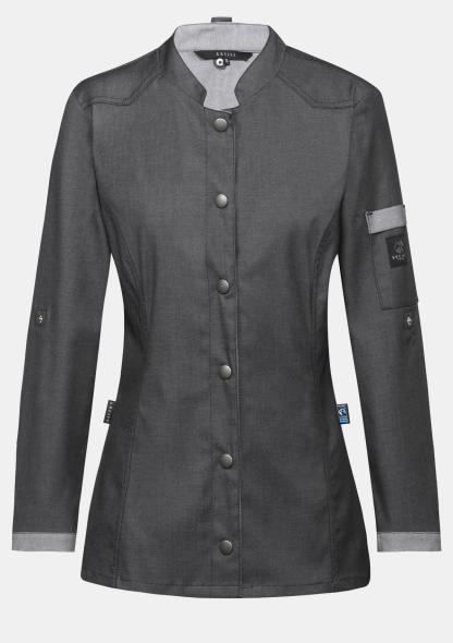 354156910011 - Damenkochjacke im Bikerstyle