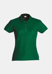 Damen Polo Basic flaschengrün