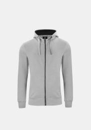 Sweatjacke mit Kapuze graumeliert