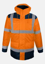 WARNSCHUTZPARKA 4IN1 ORANGE/NAVY