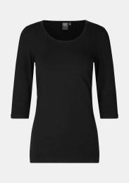 Damenshirt Stretch 3/4 schwarz