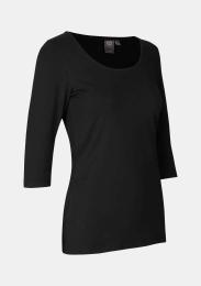 Damenshirt Stretch 3/4 schwarz