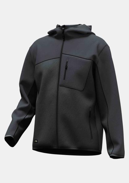 3OAKHOODMBLK - Hoody Fullzipp schwarz