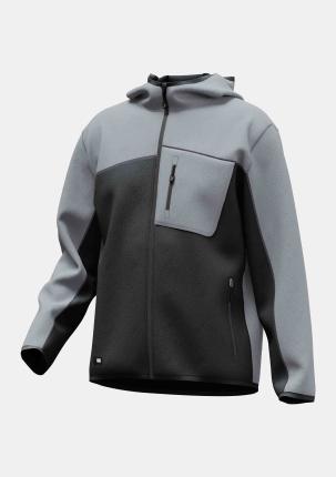 3OAKHOODMGRY - Hoody Fullzipp grau