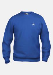 Sweater Basic royal mit Schullogo