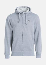 Kapuzen-Sweatjacke grau meliert mit Logo