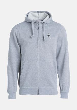 1TW02103401 - Kapuzen-Sweatjacke grau meliert mit Logo