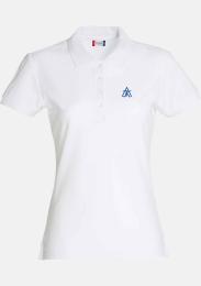 Damen Polo Weiß Kurzarm mit Schullogo