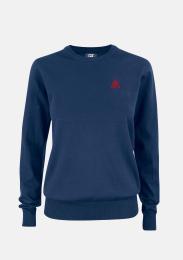 Damenpullover navy mit Logo in Rot