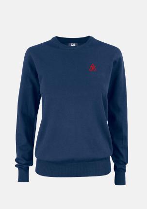 1TW35541702 - Damenpullover navy mit Logo in Rot