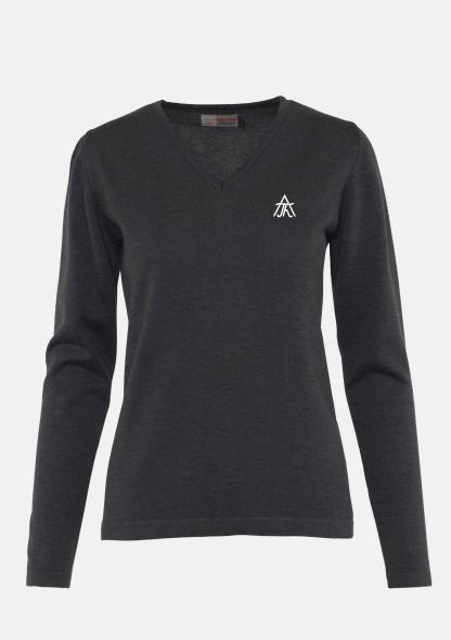 1TW504515601 - Damenpullover grau mit Schullogo