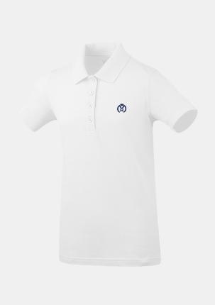 0MRMPO1KA - Mädchenpolo Kurzarm Weiss mit Logo