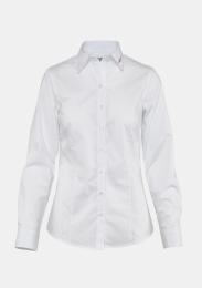 Damenbluse mit Schullogo Langarm Weiss