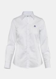 Damenbluse mit Logo Kurzgestellt