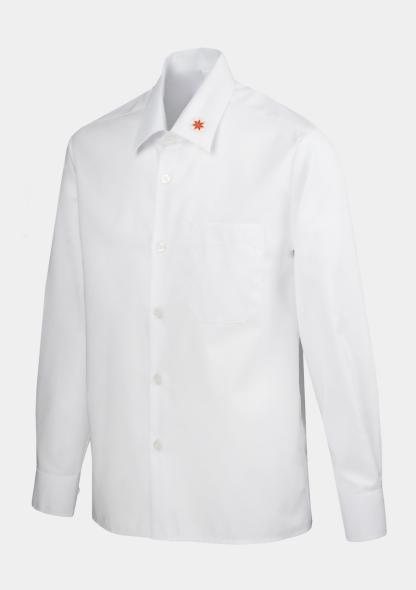 0AHEMDLA01 - Kinderhemd Langarm Weiß mit Schullogo