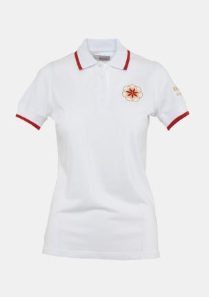 0AMPOLOKA - Mädchenpolo Kurzarm Weiß mit Schullogo