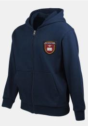 Kinderkapuzensweatjacke mit Schullogo