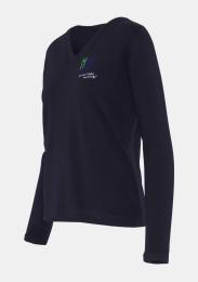 Damenpullover mit Schullogo Dunkelblau