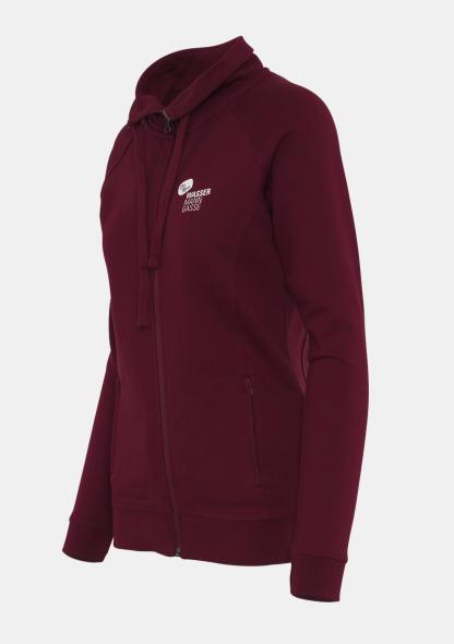 1WDSWEATJAWR - Damensweatjacke mit Schullogo Weinrot