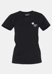 Damen T-Shirt mit Schullogo Schwarz