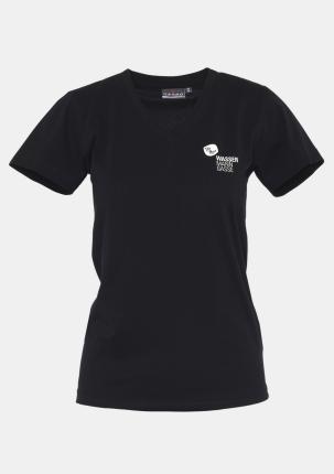 1WDTSHIRTSW - Damen T-Shirt mit Schullogo Schwarz