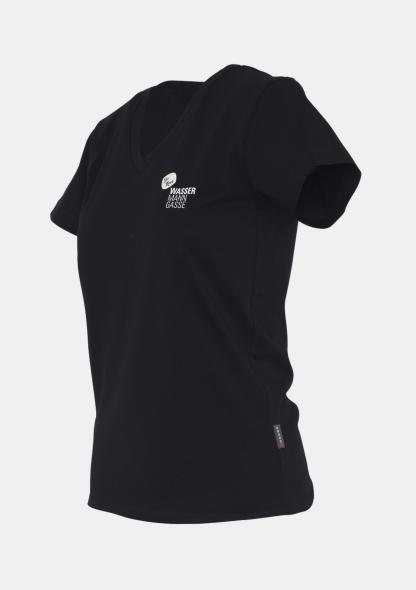 1WDTSHIRTSW - Damen T-Shirt mit Schullogo Schwarz