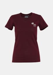 Damen T-Shirt mit Schullogo Weinrot