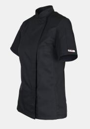 Kurzarm Damenkochjacke Easy Schwarz