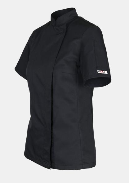 31009002E - Kurzarm Damenkochjacke Easy Schwarz