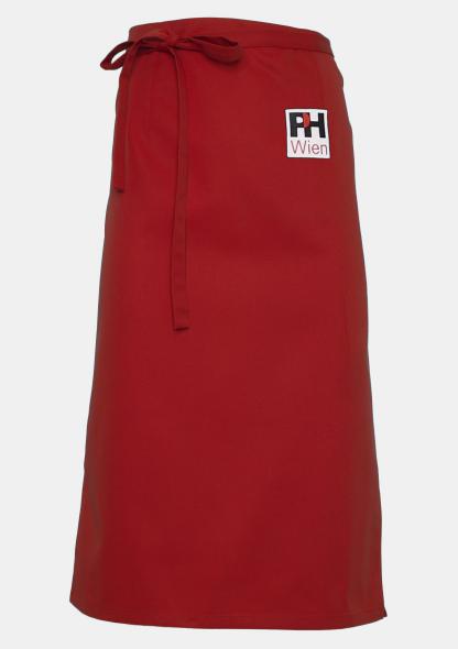 1PHBI100 - Bistroschürze 100 cm mit Schullogo Swiss Red