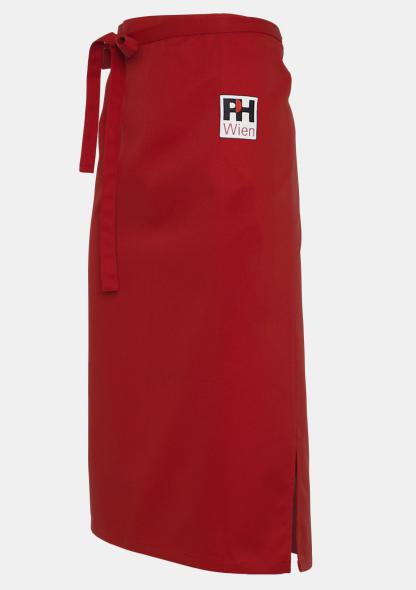 1PHBI100 - Bistroschürze 100 cm mit Schullogo Swiss Red