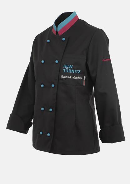 1TDKOCH1 - Damenkochjacke mit Logos und Namensstick