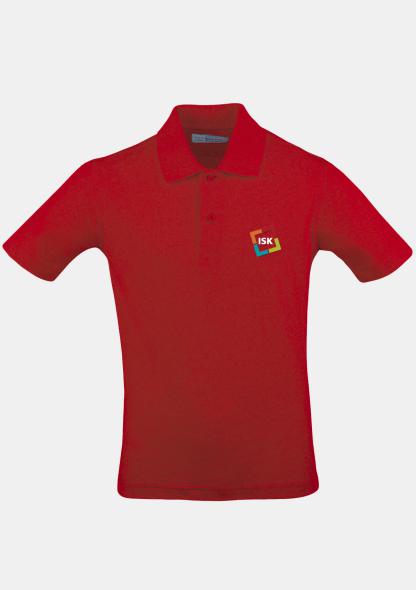 0ISKPOKA02 - Kinderpolo Kurzarm Rot mit Logo