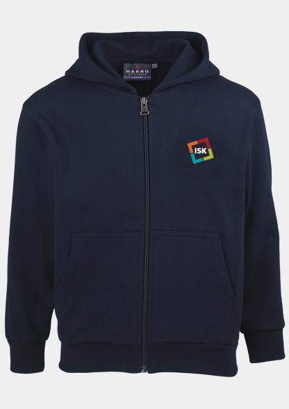 0ISKSWEATJA01 - Kinderkapuzensweatjacke mit Schullogo