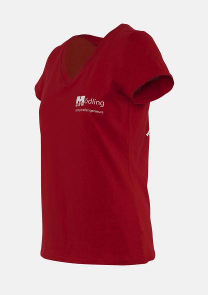 1HTLMWIDSHIR3 - Damen T-Shirt Rot mit Schullogo