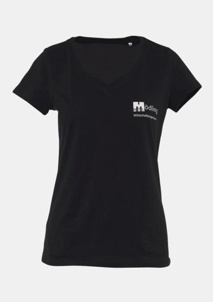 1HTLMWIDSHIR4 - Damen T-Shirt Schwarz mit Schullogo