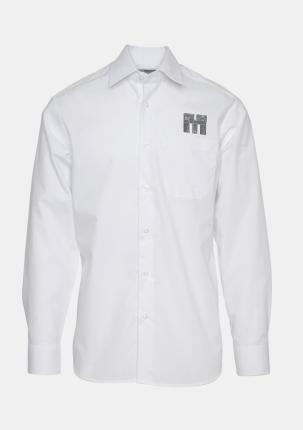 1HTLMWIHEMDLA - Herrenhemd Langarm Weiß mit Schullogo