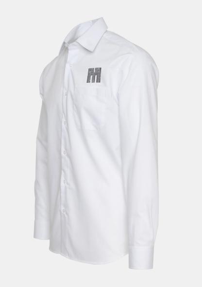 1HTLMWIHEMDLA - Herrenhemd Langarm Weiß mit Schullogo