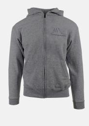 Kinder Kapuzensweatjacke Grau mit Schullogo