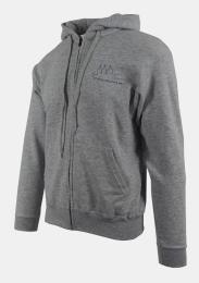 Kinder Kapuzensweatjacke Grau mit Schullogo