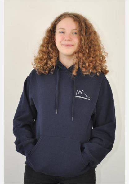 1MESWEATBL - Kapuzensweater Deep Navy mit Schullogo