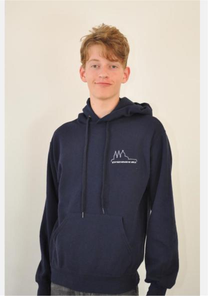 1MESWEATBL - Kapuzensweater Deep Navy mit Schullogo