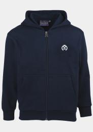 Kinderkapuzensweatjacke mit Schullogo