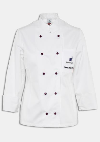 1PDKOCHHLT - Damenkochjacke mit Schullogo